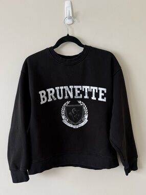 79. | Brunette The Label | Distressed Varsity Crew |